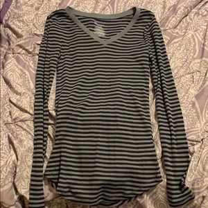 Gray & Black Striped Shirt